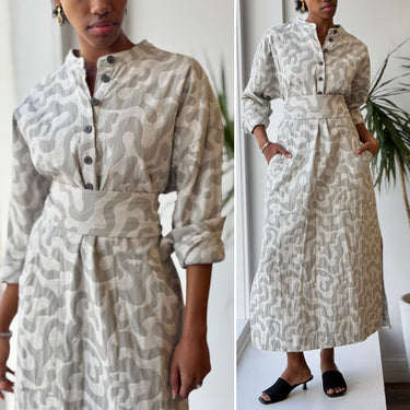Mara Hoffman Robin Abstract Print Belted Dress, Small