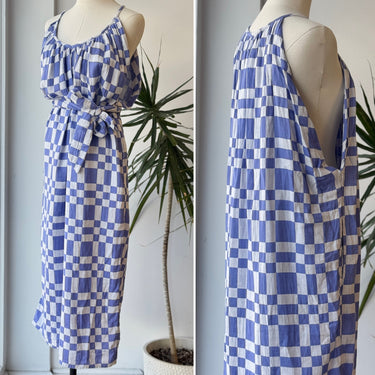 Mara Hoffman Sydney Dress in Blue & White 100% Cotton, Small