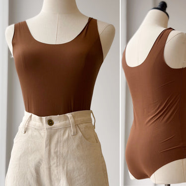 Commando Brown Tank Bodysuit, Medium