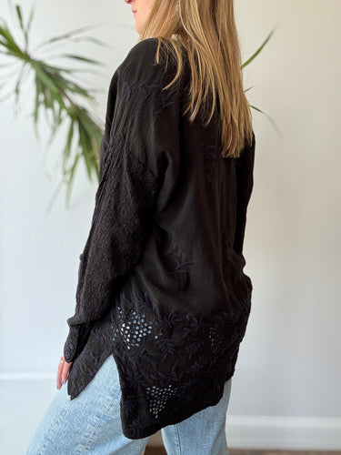 Johnny Was NWT Ellie Top in Black, Small