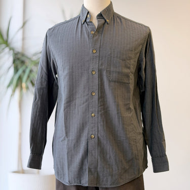 LL Bean Textured Charcoal Button Down, Men's Medium