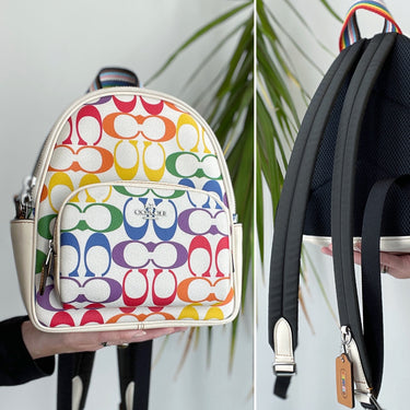 Coach Mini Court Rainbow Signature Backpack