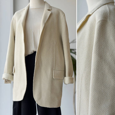 Theory Cream Wool Coat, Medium