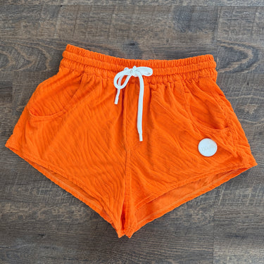 Triangl Orange Textured Shorts, Medium
