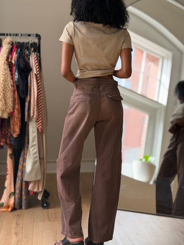 B Sides Brown Barrel Jeans, 24