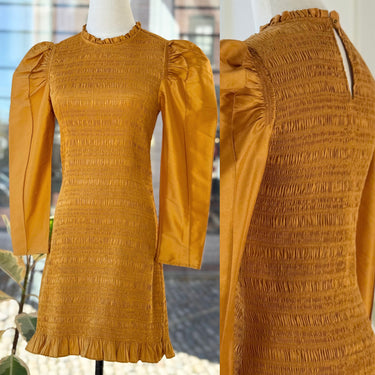 Ulla Johnson Aurele Shirred Taffeta Mini Dress, 4