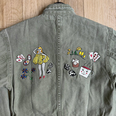 Caron Callahan NWT Green Embroidered Fincher Coveralls Jumpsuit, Small