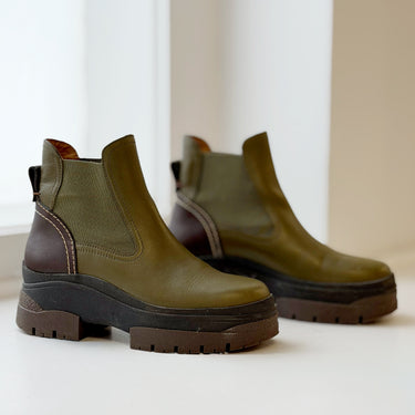 See By Chloe Cassidie Chelsea Boots in Khaki Green, 36