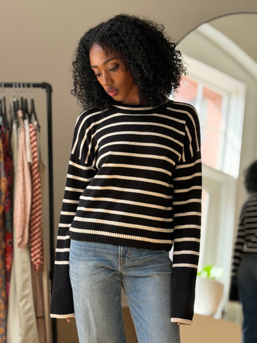 La Ligne Black & White Cashmere Sweater, XSmall