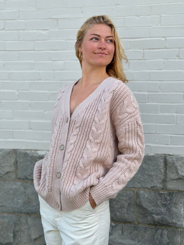 Jenni Kayne NWT Cable Cocoon Cardigan in Blush, XSmall