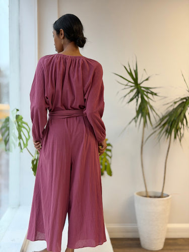 Apiece Apart Gauzy Plum Jumpsuit, 4