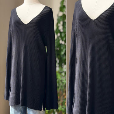 Dissh Black Ribbed Tunic Dress, Small