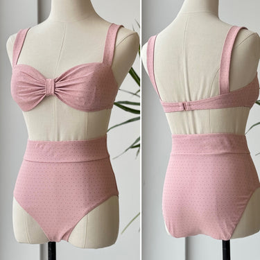 Minnow Pink Polka Dot Bikini, Small