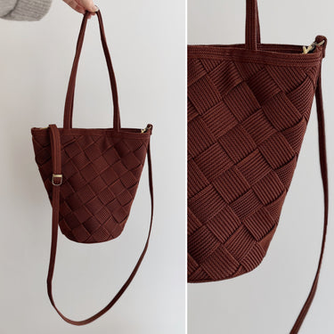 Bembien Bonita Woven Bucket Bag in Chestnut