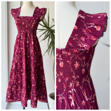Hill House Ellie Nap Dress in Burgundy Botanical, XXSmall