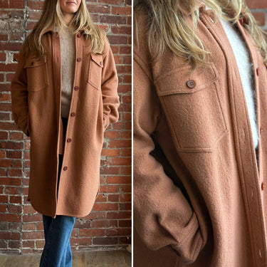 Wilfred Free Dusty Pink Boiled Wool Shacket, Large