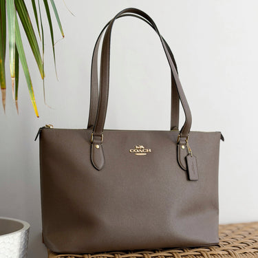 Coach NWT Gallery Tote in Dark Stone - retail 378