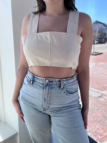 Triarchy Ivory Cropped Tank / large / Portland