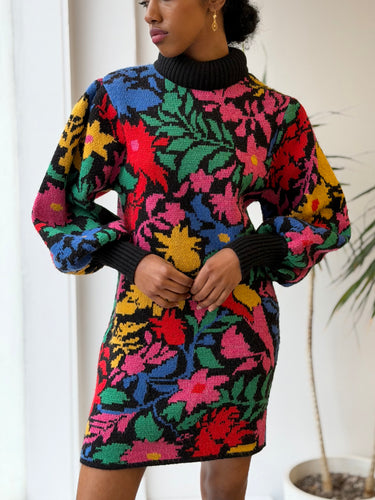 Farm Rio AS IS Tropical Garden Sweater Dress - pilling, XSmall
