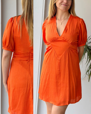 ba&sh NWT Wina Dress in Orange Retail $470, 2/Medium