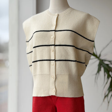 DISSH NWT Kate Cream Stripe Knit Vest, XSmall