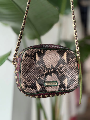 Rebecca Minkoff Snake Print Studded Crossbody