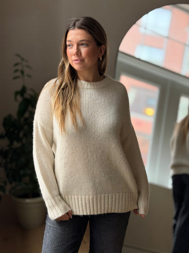 Jenni Kayne Ecru Baby Alpaca Blend Sweater, XXSmall