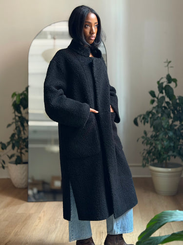 Apiece Apart Black Cloud Walk Teddy Coat, medium