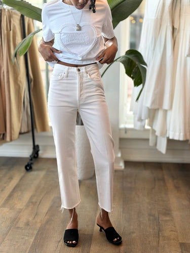 Toteme White Classic Cut Denim Jeans, 23