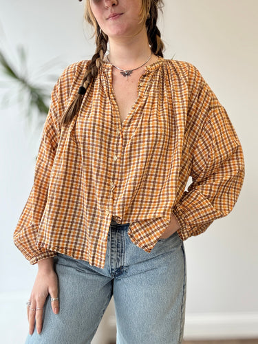 Doen Jane Plaid Blouse, Medium