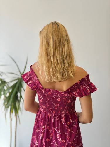 Hill House Ellie Nap Dress in Burgundy Botanical, XXSmall