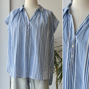 Nili Lotan Normandy Blue Stripe Blouse, XSmall