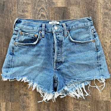 Agolde Parker Long Shorts in Skywave, 25