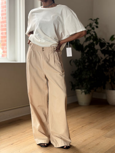 Madewell Ecru Pleated Pants, 2