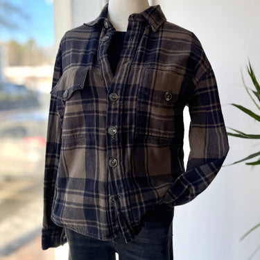 Rowan Plaid Thick Cotton Boxy Jacket, Small