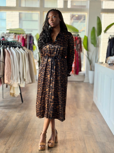 Rails NWT Cheetah Print Belted Button Up Dress, XL