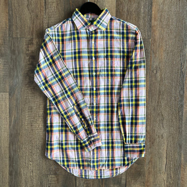 Sid Mashburn Pink Madras Plaid Button Down , Mens Medium