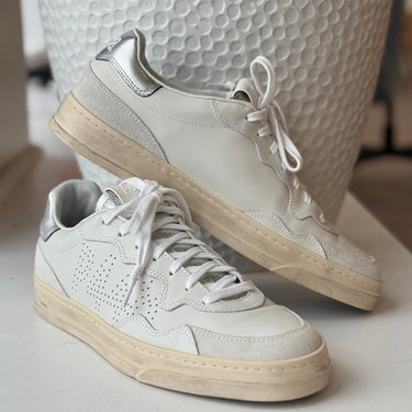 P448 NEW Bali Sneakers in White & Metallic, 42