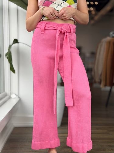 Staud  Pink Ribbed Pants, 12