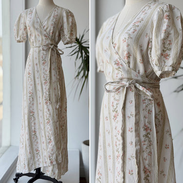 Reformation Weiss Linen Wrap Dress in Heath Floral, Large