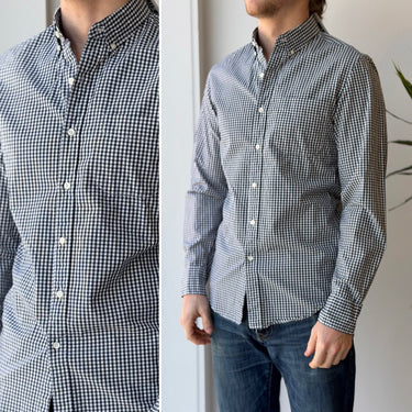 J.Crew Navy Gingham Button Down Shirt , Small