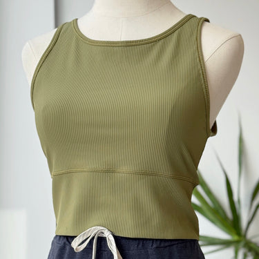 Lululemon Olive Rib Crop Tank, M/L