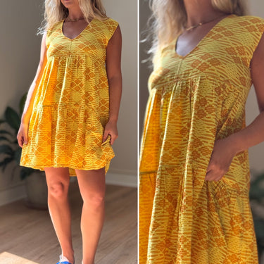 Ace & Jig Yellow Patterned Dress, S