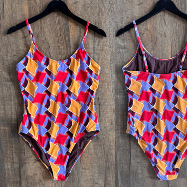 Andie Geo Pattern Swim Suit, Large