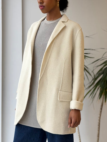 Theory Cream Wool Coat, Medium