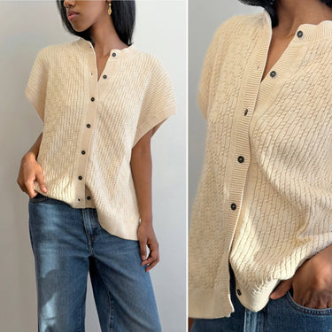 Mr. Mittens 100% Cotton Cable Knit Button Down Sweater Vest, One Size