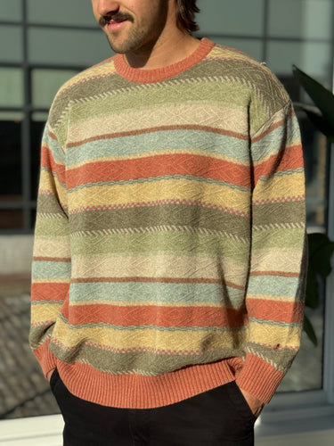 Paul Stuart Vintage Pastel Knit Sweater, Men's XLarge