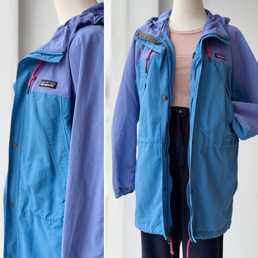 Patagonia Blue and Purple Skyforest Shell Jacket- as is, faint marks, Medium