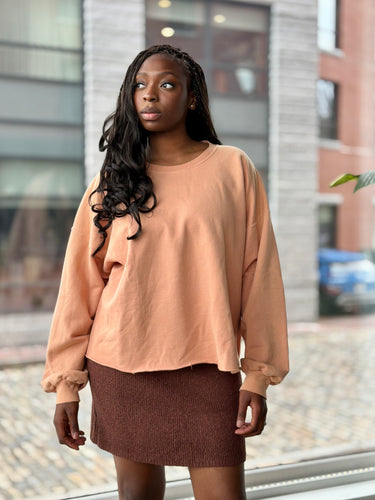Rachel Comey Peach Distressed Sweatshirt, XS/S