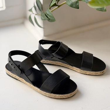 Jenni Kayne  Sunday Espadrille Flat Black Sandals, 39